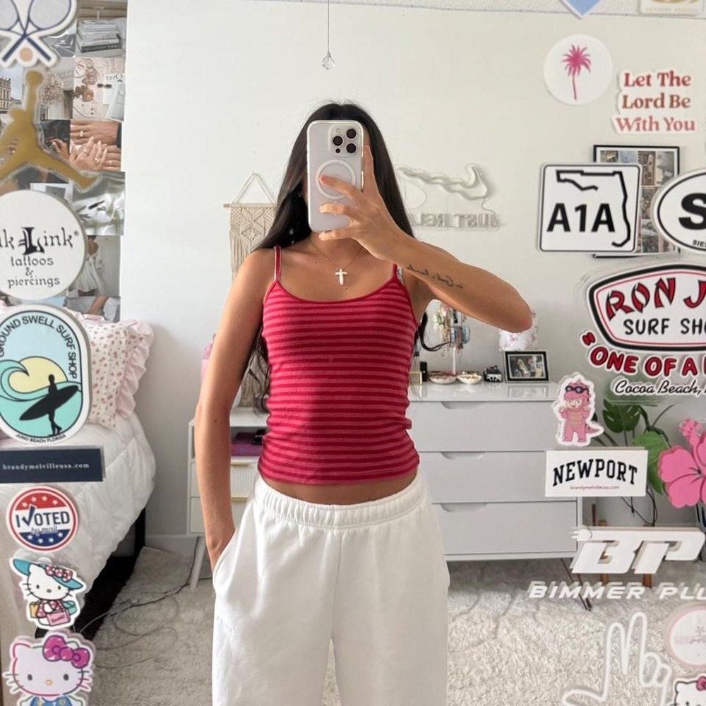 Brandy Melville red striped tank top